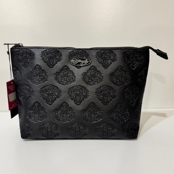 Ed Hardy Handbags - Ed Hardy Black Tiger Embossed Cosmetic Bag